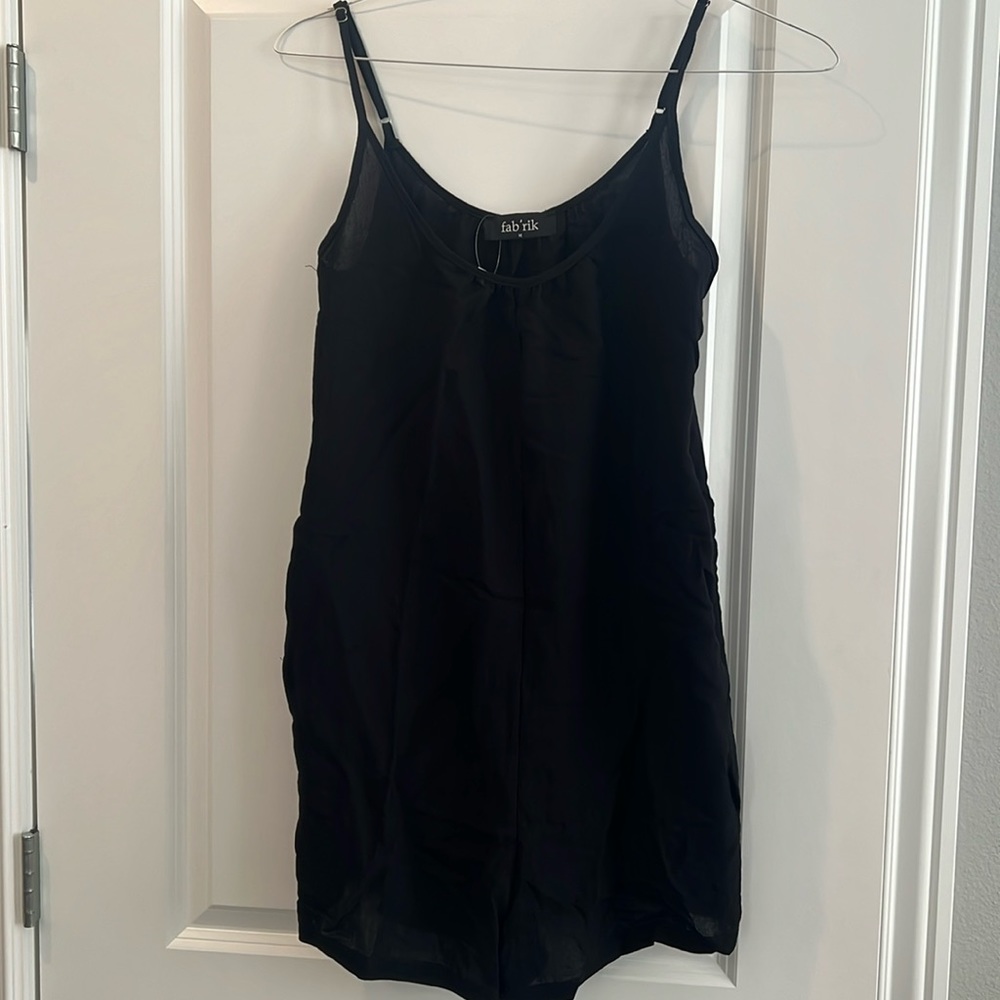 Brand new black romper with pockets & adjustable straps